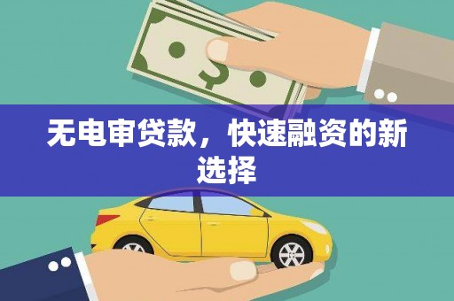 崇左无电审贷款，快速融资的新选择