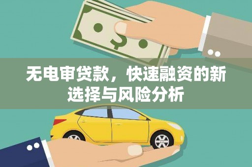 和平无电审贷款，快速融资的新选择与风险分析
