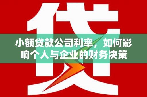 滑县小额贷款公司利率，如何影响个人与企业的财务决策