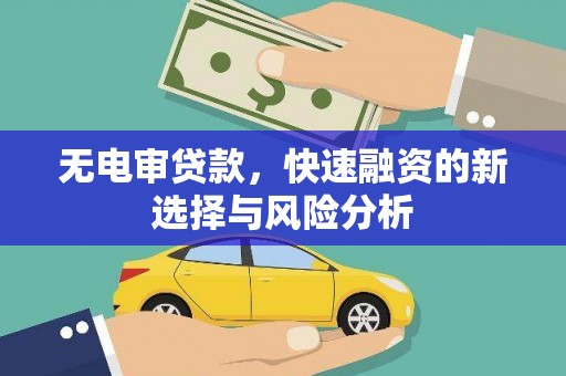 新乡无电审贷款，快速融资的新选择与风险分析