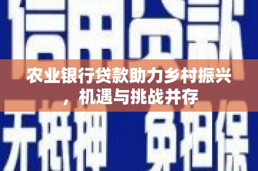 镇巴农业银行贷款助力乡村振兴，机遇与挑战并存