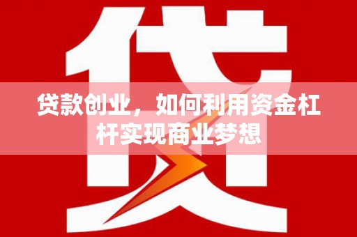 淮阳贷款创业，如何利用资金杠杆实现商业梦想